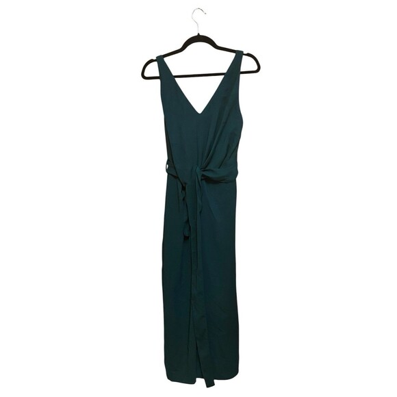 FAVELUX Women's Sleeveless V-Neck Jumpsuit Hunter Green Size S - Picture 1 of 13